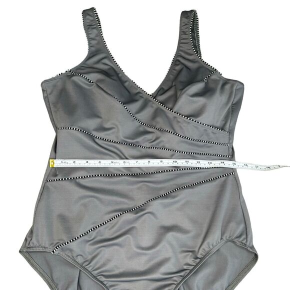 Miraclesuit Kirkland Womens 16 Gray Horizon One Piece Swimsuit - Picture 5 of 11